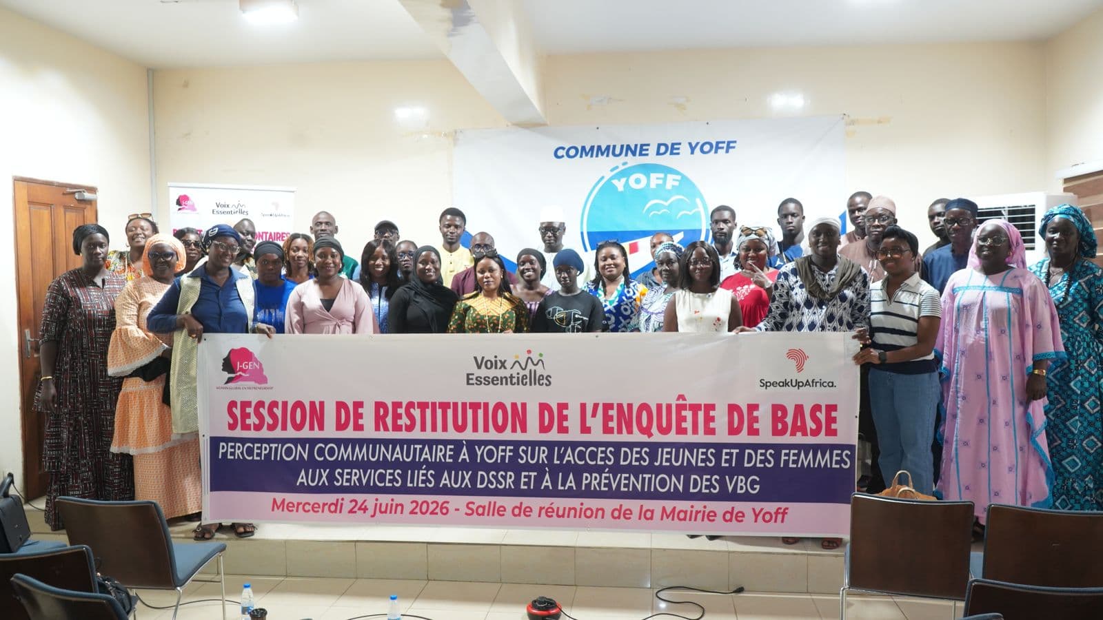 Session de restitution de l'enquête de base sur les perceptions communautaires à Yoff, le 24 juin 2026 à la mairie de Yoff